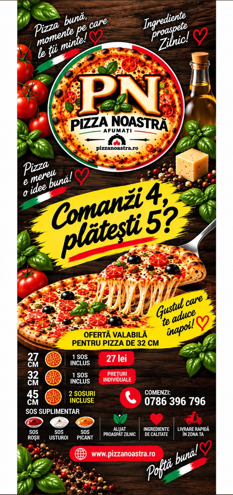 Meniu Pizza Noastră — pagina 1