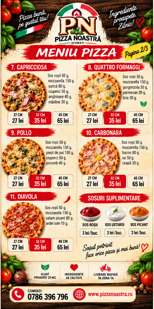 Meniu Pizza Noastră — pagina 3